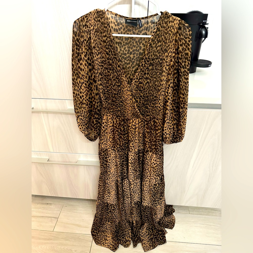 ASOS design leopard print maxi dress